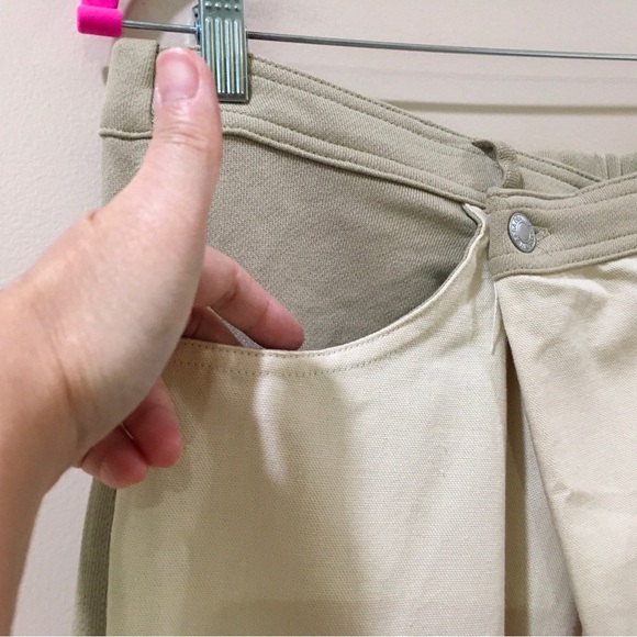 - Zara Crossover Pants Rustic Contrasting High Waist Beige Size L Womens 0085 - Picture 5 of 5